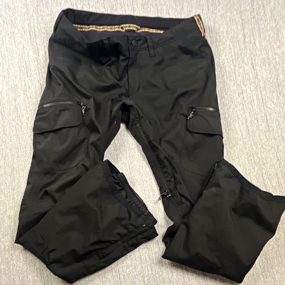 Burton Men's Cargo Snowboard Pants Size L Black Insulated Waterproof Flawed